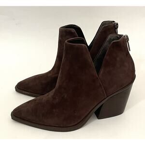 Vince Camuto Suede Leather 3.5" Heel Pointed Toe Bootie Brown Size 8.5 NEW